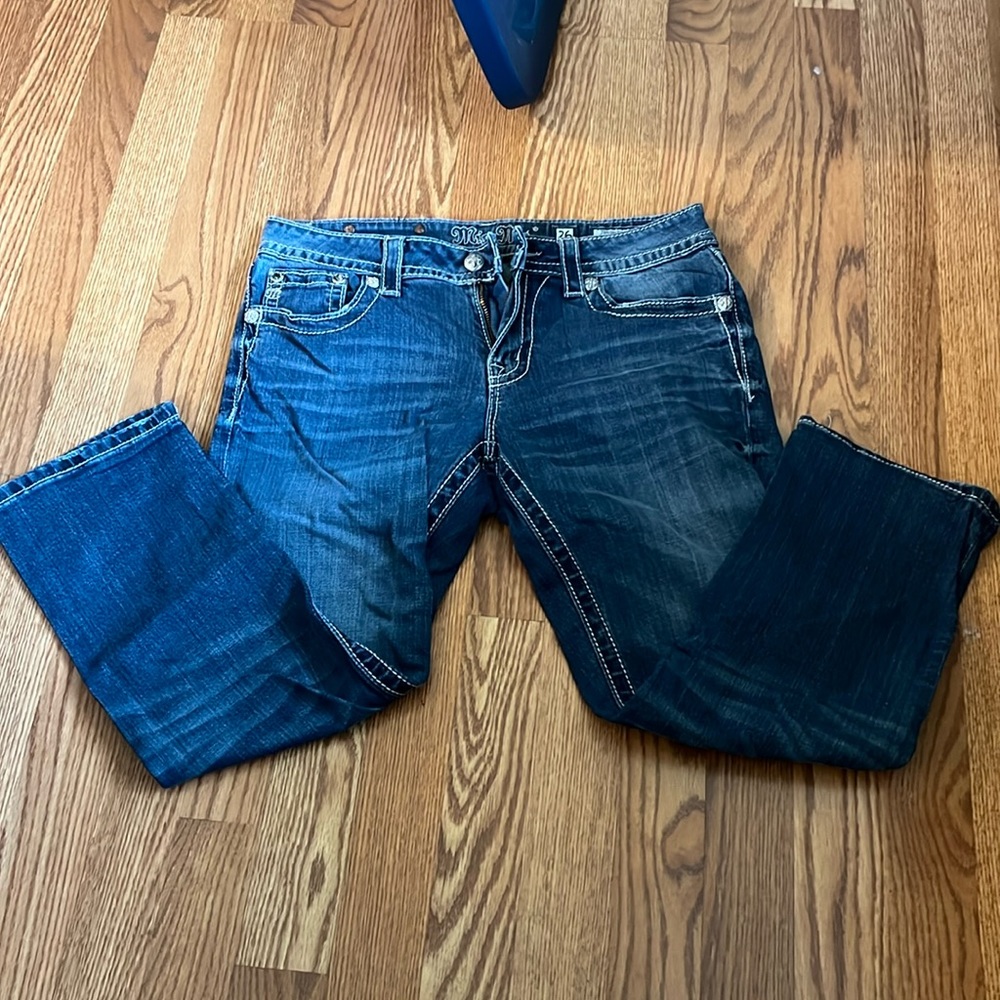 Miss Me denim “boyfriend” capris